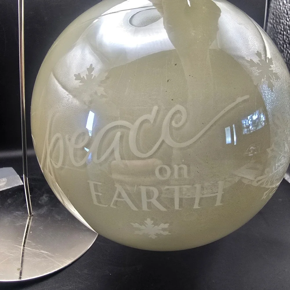 Blessings Unlimited Glass Christmas Ornament Ball Peace On Earth Large 5